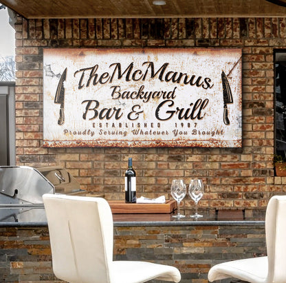 Backyard Bar & Grill Sign IV