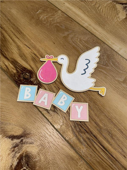 Unfinished Wood Etched BABY Blocks Shape | Paint By Line Crafts | up to 30" DIY