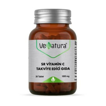 VeNatura SR Vitamin C 1000mg - Sustained Release, Vegan, Gluten-Free Immune Support Supplement, High Dose Vitamin C Tablets - 30 Count