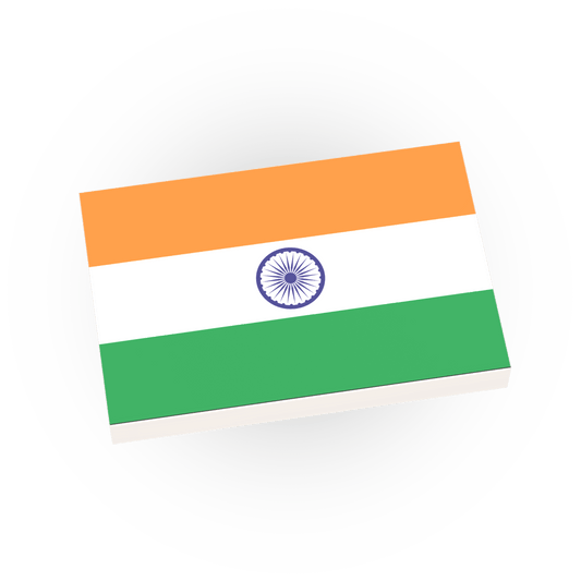 India Flag - Custom Printed 2x3 Tile - Made Using LEGO® Parts
