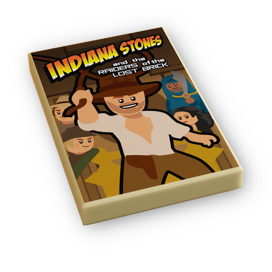 Indiana Stones, Raiders of Lost Brick Movie Cover (2x3 Tile)