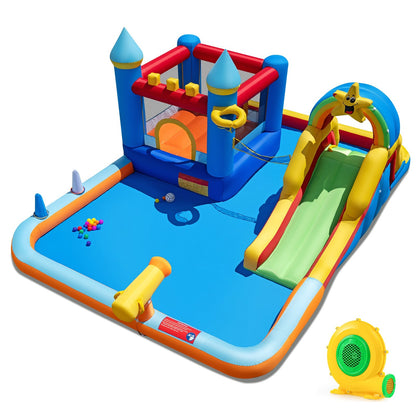 Inflatable Water Slide Park Bouncy Castle with Climbing Wall with Blower