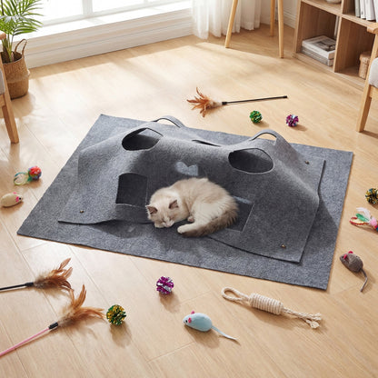 Interactive Foldable Cat Tunnel for Indoor Cats