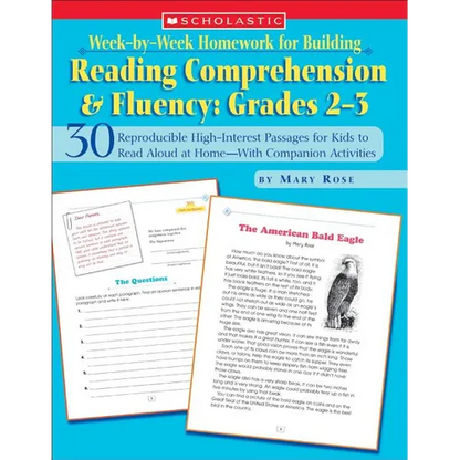 Week-By-Week Homework for Building Reading Comprehension & Fluency: Grades 2-3: 30 Reproducible High-Interest Passages for Kids to Read Aloud at Home- - Paperback