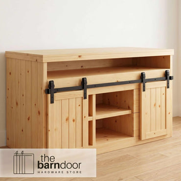 J-Strap Cabinet Barn Door Hardware Kit | Matte Black