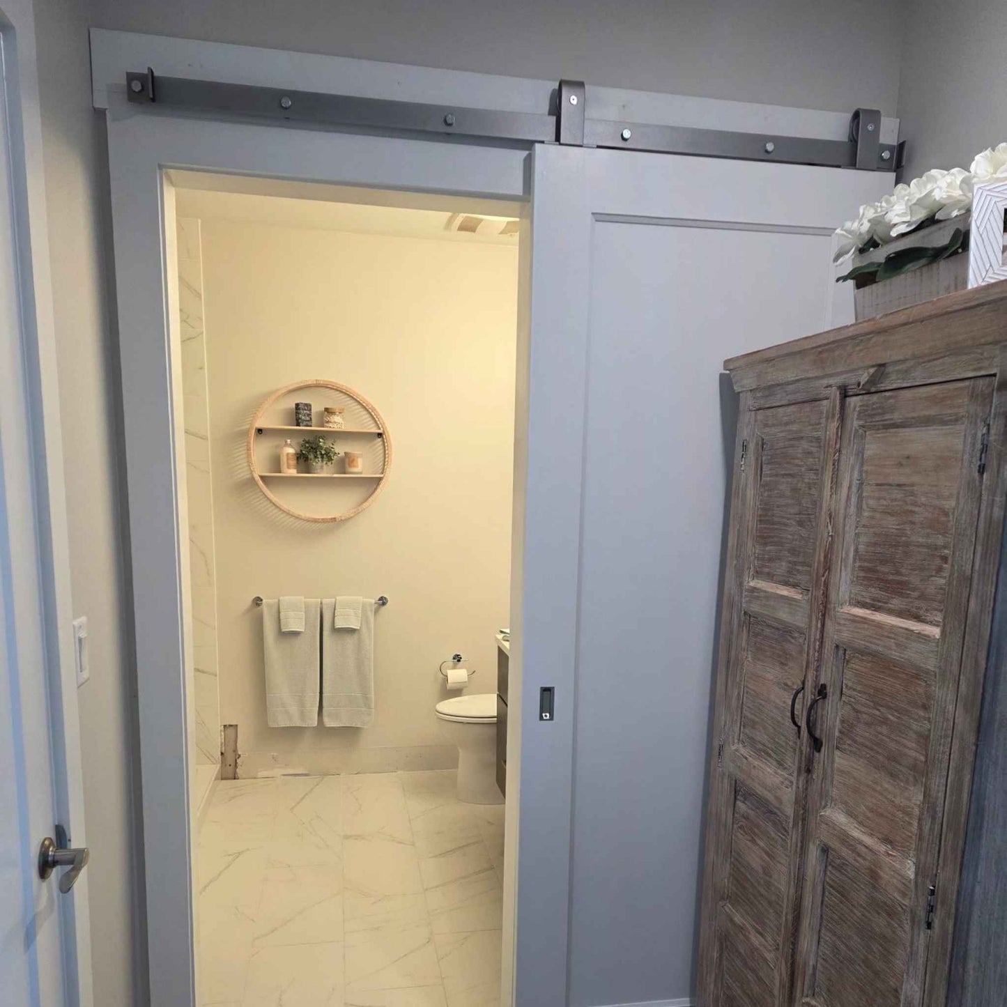J Top Mount Heavy Duty Sliding Barn Door Hardware Kit