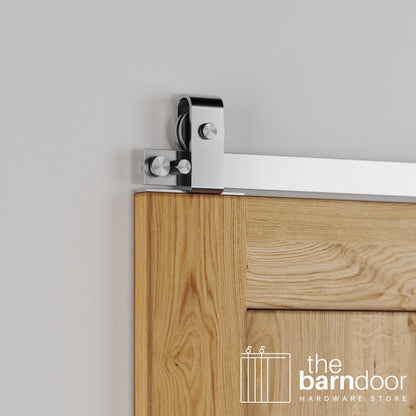 J Top Mount Stainless Steel Barn Door Hardware Kit
