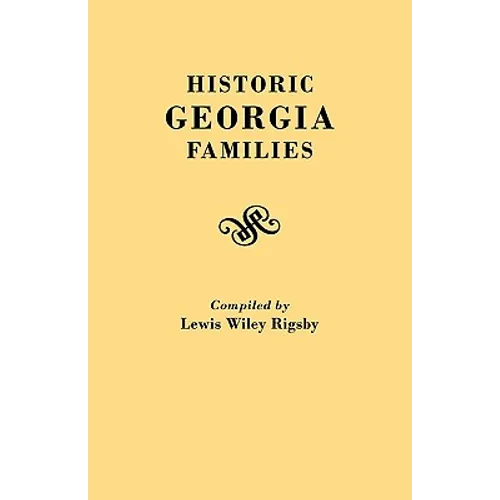 Historic Georgia Families - Paperback