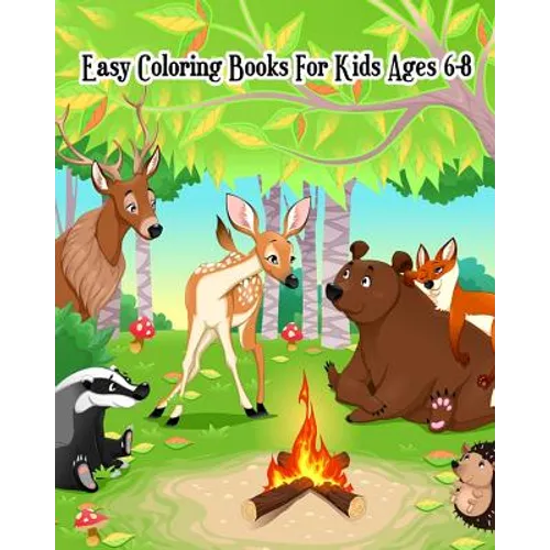 Easy Coloring Books For Kids Ages 6-8: Coloring & Activities (Mazes, Counting, Find Two Same Pictures, Find The Differences Games & Dot To Dot For Kid - Paperback
