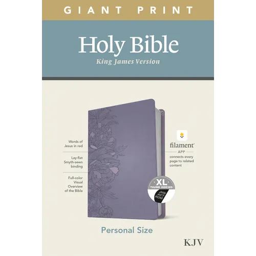 KJV Personal Size Giant Print Bible, Filament Enabled Edition (Leatherlike, Peony Lavender, Indexed) - Imitation Leather