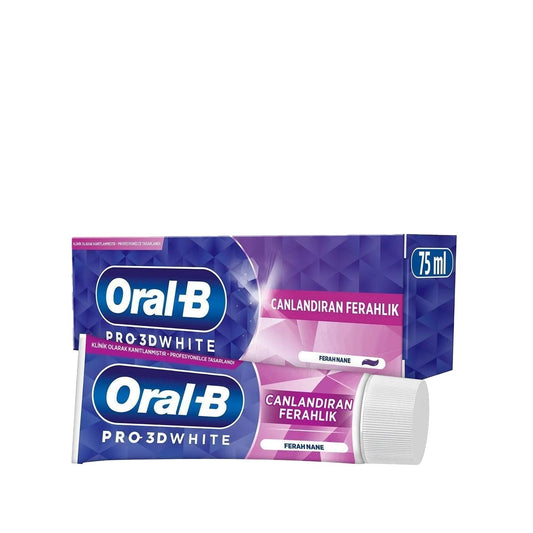 Oral B 3D White Invigorating Freshness Toothpaste 75 ml - Whitening Toothpaste for a Cleaner Smile