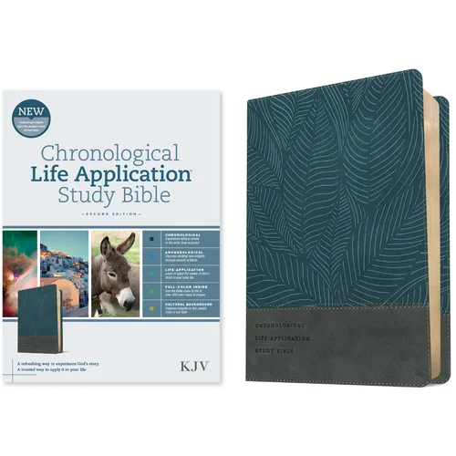 KJV Chronological Life Application Study Bible, Second Edition (Leatherlike, Palm Forest Blue) - Imitation Leather