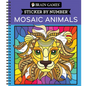 Brain Games - Sticker by Number: Mosaic Animals (28 Images to Sticker) - Spiral