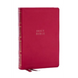 Nkjv, Compact Center-Column Reference Bible, Dark Rose Leathersoft, Red Letter, Comfort Print - Imitation Leather