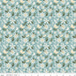 Juju's Petals Dance Teal Cotton 43"/44" Fabric Per Yard