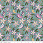 Juju's Petals Main Teal Cotton 43"/44" Fabric Per Yard