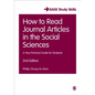 How to Read Journal Articles in the Social Sciences - Paperback