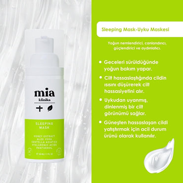 Mia Klinika Panthenol Face Moisturizing Mask - Hydrating Anti-Aging Night Mask with Panthenol