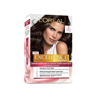 Loreal Paris Excellence Creme Hair Dye - 100% Grey Coverage, Long-Lasting Color