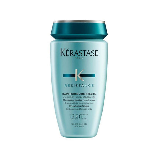 Kerastase Resistance Bain Force Architecte Repairing Shampoo for Damaged Hair - 250ml, Nourishing & Strengthening Professional Hair Care