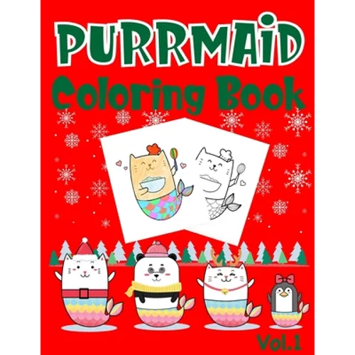 Purrmaid Coloring Book: Christmas (Xmas) And Birthday Gifts For Girl - Paperback