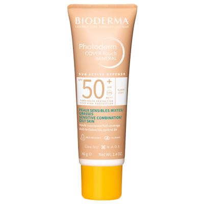 Bioderma Mineral Sunscreen with Coverage SPF50+ Light 40g - Tinted Non-Comedogenic Matte Finish Sun Protection
