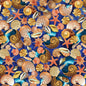 Blue Shells Cotton Wideback Fabric per yard