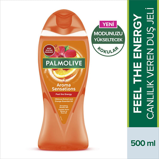 Palmolive Aroma Sensations Energizing Bath and Shower Gel with Amber Flower Extract - Natural Ingredients, Scented Bath Products, Energizing Shower Gel