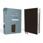 NIV, Thinline Bible, Large Print, Bonded Leather, Black, Indexed, Red Letter Edition - Bonded Leather