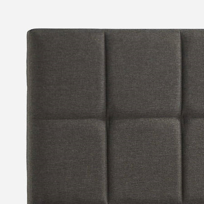 King size Grey Upholstered Platform Bed Frame with Padded Headboard