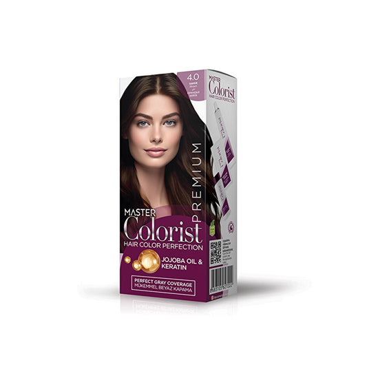 Master Colorist Premium Kahve 4.0: Permanent Hair Dye for Gray Coverage, Jojoba Oil & Keratin Mask for Long-Lasting Shine