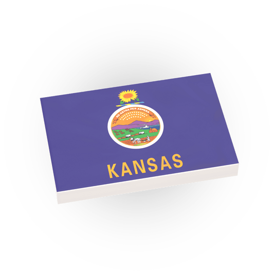 Kansas State Flag - Minifig Scale - Custom Printed - 2x3 Tile Made using a LEGO® Tile