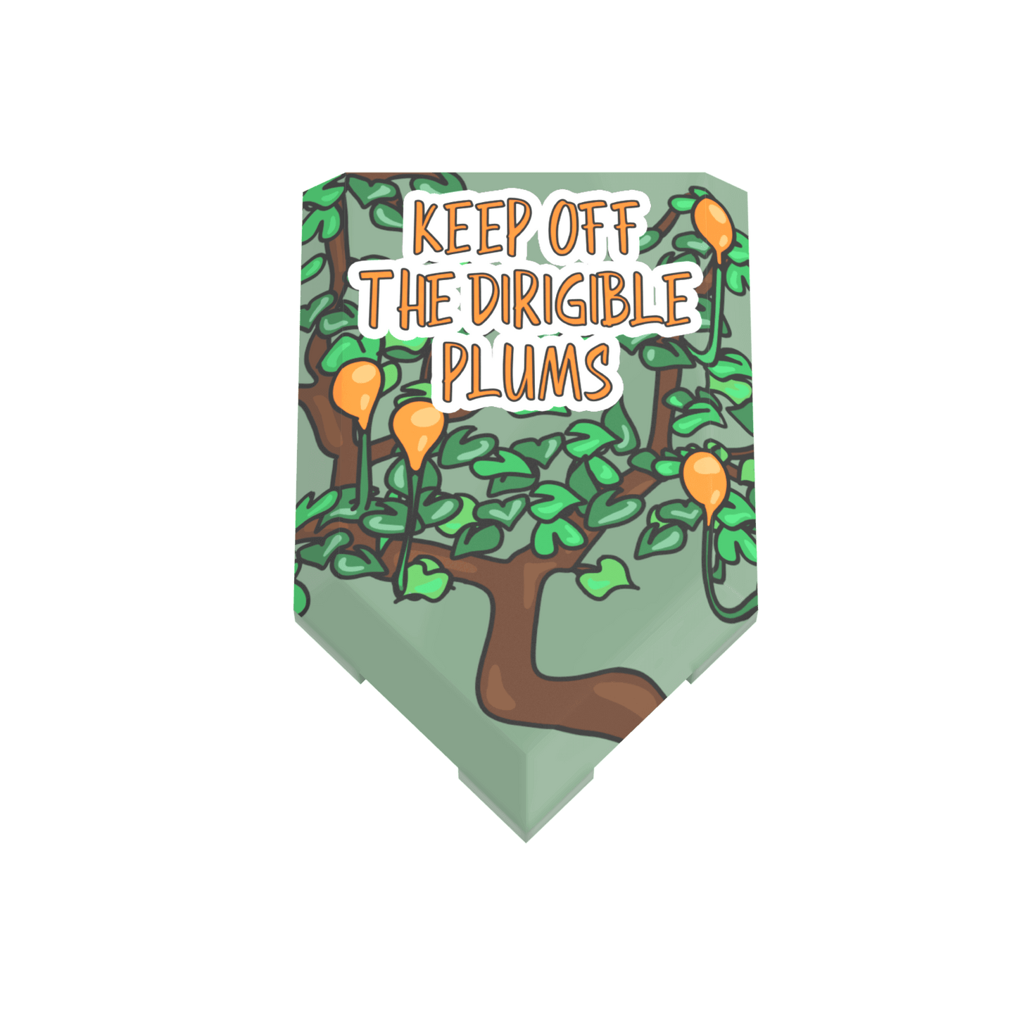 Keep Off The Dirigible Plums Banner Flag - Custom Printed - Made Using a LEGO® Tile