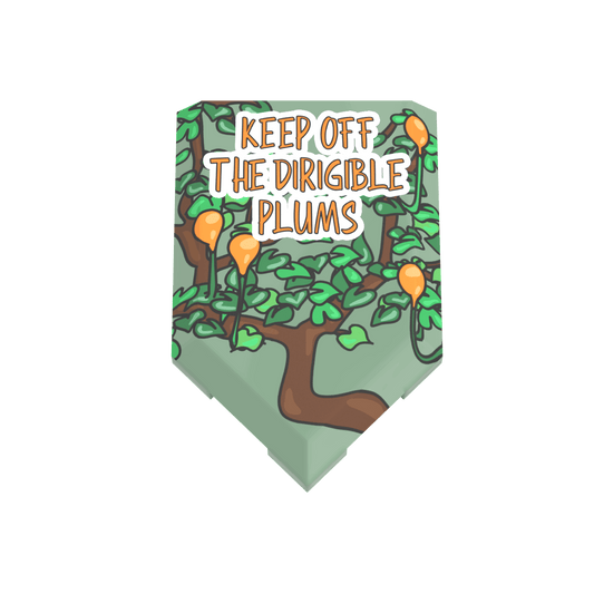 Keep Off The Dirigible Plums Banner Flag - Custom Printed - Made Using a LEGO® Tile