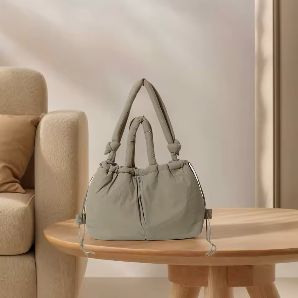 Shunmaii Puffer Tote Bag for Women - Nylon, Large Capacity, Adjustable Strap, Shoulder/Crossbody/Handheld, 47x14x28cm - 10 Colors