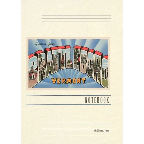 Vintage Lined Notebook Greetings from Brattleboro - Paperback