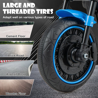 Kids Electric Motorcycle with Training Wheels and LED Headlights