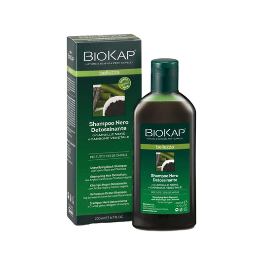 Biokap Bellezza Detoxifying Shampoo - 200ml Black Variant for Healthy Hair Care