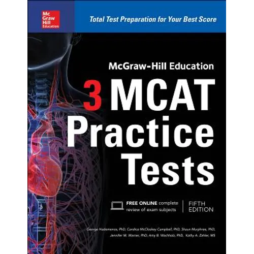 McGraw-Hill Education 3 MCAT Practice Tests, Third Edition - Paperback