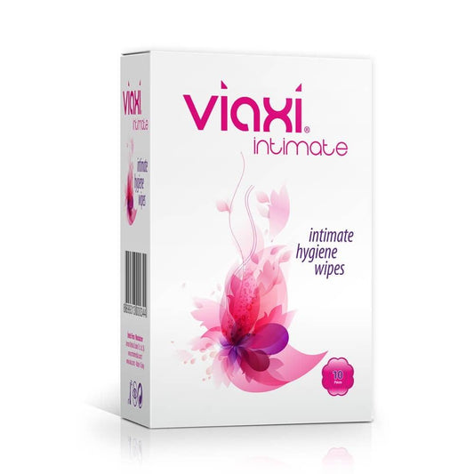 Viaxi Intimate Hygiene Wipes 10-Pack - Gentle Feminine Hygiene Products for Women, Dermatologically Tested, Portable Intimate Care
