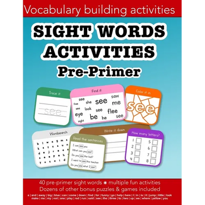 Sight Words Pre-primer vocabulary building activities: Education resources by Bounce Learning Kids - Paperback