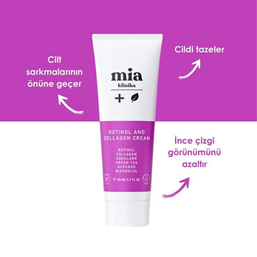 Mia Klinika Anti-Aging Cream with Retinol and Collagen - Reduces Wrinkles, Improves Skin Elasticity - 1.69 fl oz