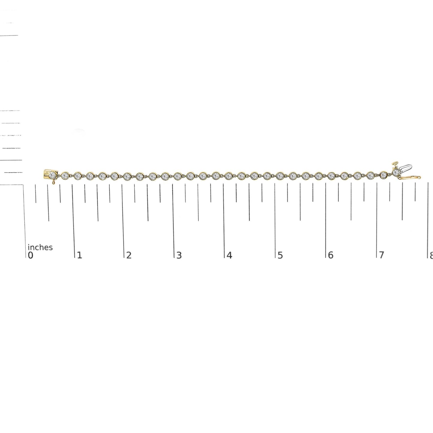 Lab-Grown Diamond Bezel Link Bracelet in 10K Yellow Gold – 1.5 Cttw