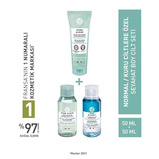 L'Oréal Paris Skincare Travel Set for Normal to Dry Skin - Includes Cleansing Gel, Makeup Remover & Micellar Water