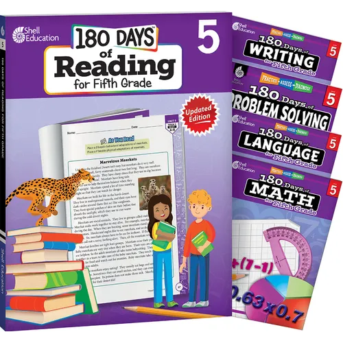 180 Days(tm) Reading, Math, Problem Solving, Writing, & Language for Grade 5: 5-Book Set: Practice, Assess, Diagnose - Paperback