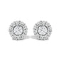 Lab-Grown Diamond Halo Stud Earrings in 10K White Gold – 1.5 Cttw