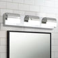 LED Bathroom Vanity Light | 3/4/5/6-Light Chrome Stainless Steel Wall Sconce with Acrylic Shade — Over Mirror, Moisture-Proof