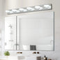 LED Vanity Light Fixture | 3/4/5/6/7-Light Chrome Bathroom Wall Sconce with 360° Rotatable Heads & Frosted Acrylic Shade — Dimmable, 36W