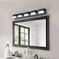 LED Vanity Light Fixture | 3/4/5/6-Light Dimmable Bathroom Wall Sconce with Acrylic Shade — Matte Black, 6000K Daylight