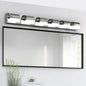 LED Bathroom Vanity Light | 3/4/5/6-Light Chrome Stainless Steel Wall Sconce with Acrylic Shade — Over Mirror, Moisture-Proof